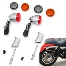 Rear Bullet Turn Signals W/bracket Chrome Orange Lens For Harley Dyna Softail. Fixed Price $73.77.