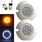 Eagle Lights 3.25" Harley Led Flat Front Turn Signals W/ Halo Running 1157. Fixed Price $89.99.