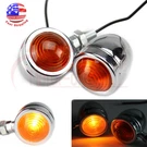2X Chrome Motorcycle Turn Signals Bullet Blinker Indicator Light Amber Lamps 12V. Fixed Price $8.45.