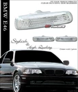 For 1999-2001 Bmw E46 SEDAN/2000-2003 Coupe Chrome Side Marker Fender Lights Ks. Fixed Price $19.00.