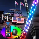 Gooacc 2 Pcs 5FT Led Whip Light With Spring Base Spiral Rgb Chasing Rf Remote.... Fixed Price $196.97.