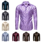 Mens Paisley Solid Long Sleeve Shirt Button Down Dress Slim 3XL. Fixed Price $29.99.