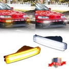 For 1990-1991 Honda Cr-x / Crx Clear Switchback Led Front Bumper Signal Lights. Fixed Price $49.99.