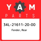 34L-21611-20-00 Yamaha Fender, Rear 34L216112000, New Genuine Oem Part. Fixed Price $178.46.
