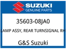 Suzuki Oem Part 35603-08JA0 Lamp Assy, Rr Turnsignal Rh. Fixed Price $105.05.