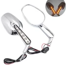 Httmt Chrome Rear View Mirror W/ Led Light For Harley Davidson Softail Xl. Fixed Price $38.49.