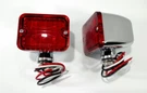 Pair Red Led Brake Lights, Indicator Lamp Signals - Chrome Metal Bullet Style. Fixed Price $27.99.