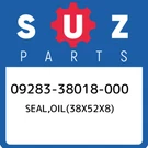 09283-38018-000 Suzuki SEAL,OIL(38X52X8) 0928338018000, New Genuine Oem Part. Fixed Price $47.62.