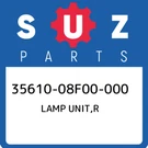 35610-08F00-000 Suzuki Lamp Unit,r 3561008F00000, New Genuine Oem Part. Fixed Price $115.27.