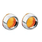 Kuryakyn Deep Dish Turn Signal Bezels With Lenses Chrome Amber Harley Davidson. Fixed Price $67.77.