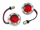 Chrome Led Turn Signal Bezel With Red Lens For Harley Davidson By V-twin. Fixed Price $65.90.