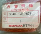 New Genuine Honda 33402-GE1-671 Turn Signal Lens. Fixed Price $8.48.