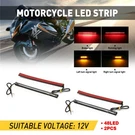 2/4 Flexible Motorcycle Led Strip Brake Stop Turn Signals Running Tail Light. Fixed Price $17.66.
