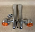 Genuine Harley Sportster Chrome Fender Struts & Turn Signals, 59903-04 59902-04. Fixed Price $75.00.