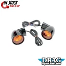 Drag Specialties 2020-0567 Gloss Black Bullet-style Turn Signals. Fixed Price $144.40.