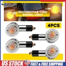 For Yamaha Kawasaki Honda Motorcycle Turn Signals Blinker Light Chrome Amber 4X. Fixed Price $28.49.