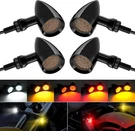 Pbymt Motorcycle Bullet Front Rear Turn Signal White Amber Light Gloss Black. Fixed Price $72.50.