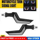 Universal Black Motorcycle Led Turn Signals Running Light Amber+blue Blinker 12V. Fixed Price $12.34.