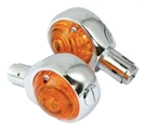 Open Box Bike-it Bullseye Indicators With Chrome Body And Amber Lens -25MM. Fixed Price $22.88.
