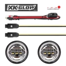 Glow XK042011-W Chrome 12V Led 4.5" Running Light Bluetooth Kit For Harley. Fixed Price $197.99.
