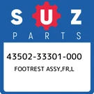 43502-33301-000 Suzuki Footrest Assy,fr,l 4350233301000, New Genuine Oem Part. Fixed Price $89.72.