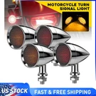 12V Chrome Red Motorcycle Turn Signals Bullet Blinker Amber Indicator Lights 4X. Fixed Price $36.99.