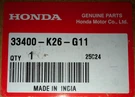 Honda Genuine Light Assy., Fr. Turn Signal (12V 21/5W) 33400-K26-G11. Fixed Price $70.00.