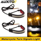 Motorcycle Dual-color Switchback Light Strips Fork Turn Signal Daytime. Fixed Price $11.99.