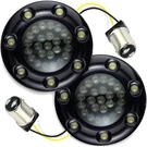 Eagle Lights 2" Led Front Harley Davidson Turn Signals Black Trim Ring Halo Drl. Fixed Price $99.99.