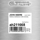 AH211668 Wiring Harness,turn Signal Fits John Deere (surplus Open Box). Fixed Price $144.52.