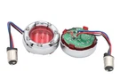 Chrome Led Turn Signal Bezel With Red Lens For Harley-davidson. Fixed Price $71.99.