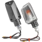 Bikemaster Universal Mini Stalk Marker Lights Clear / Amber Carbon ST-8041. Fixed Price $35.18.