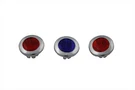 Three Light Dash Panel Lens Set For Harley Fl 1962-1967 Models. Fixed Price $22.00.