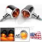 2X Universal Motorcycle Bullet Turn Signal Amber Indicator Blinker Lights Chrome. Fixed Price $11.95.