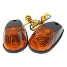Surface Mount Light Amber Carbon Universal Motorcycle Croc Turn Signal Marker. Fixed Price $19.74.